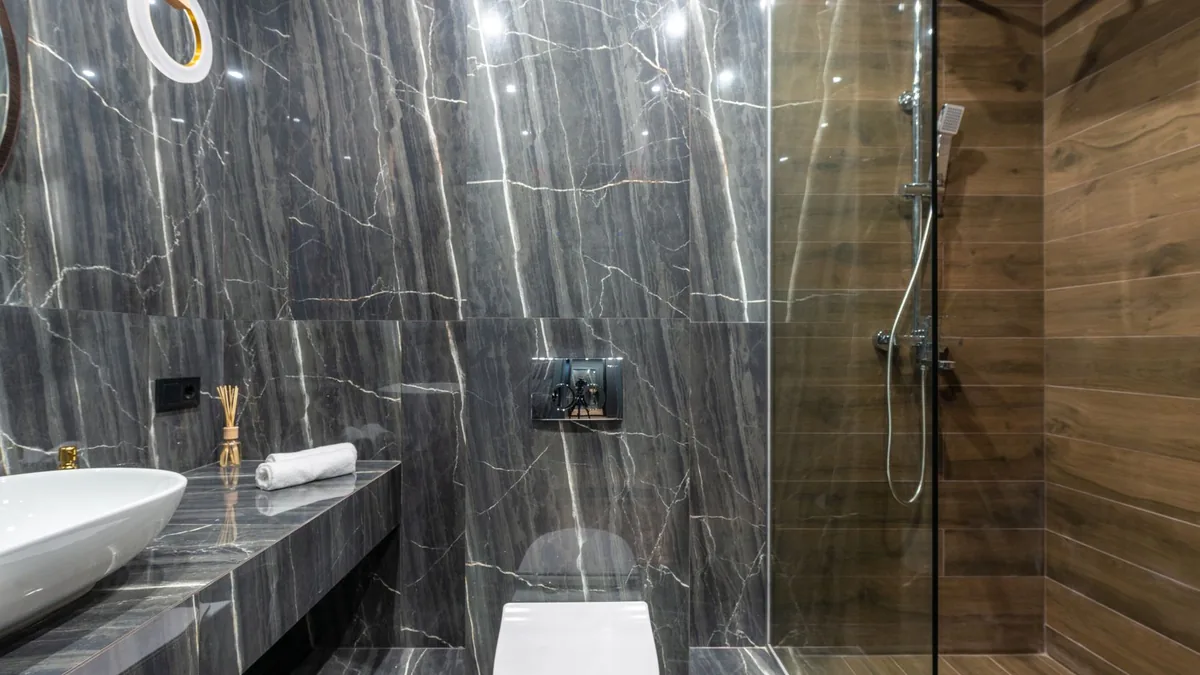 Frameless glass shower in a remodeled Fulshear, TX bathroom