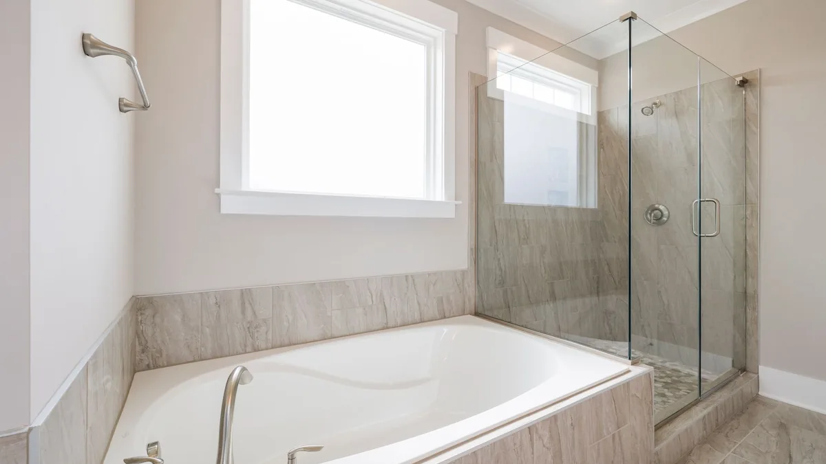 Garden tub removed for a shower conversion in Fulshear, TX